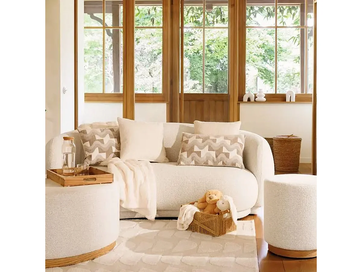 Coussin en Jacquard Chenillé "Floe" 38x58cm Beige