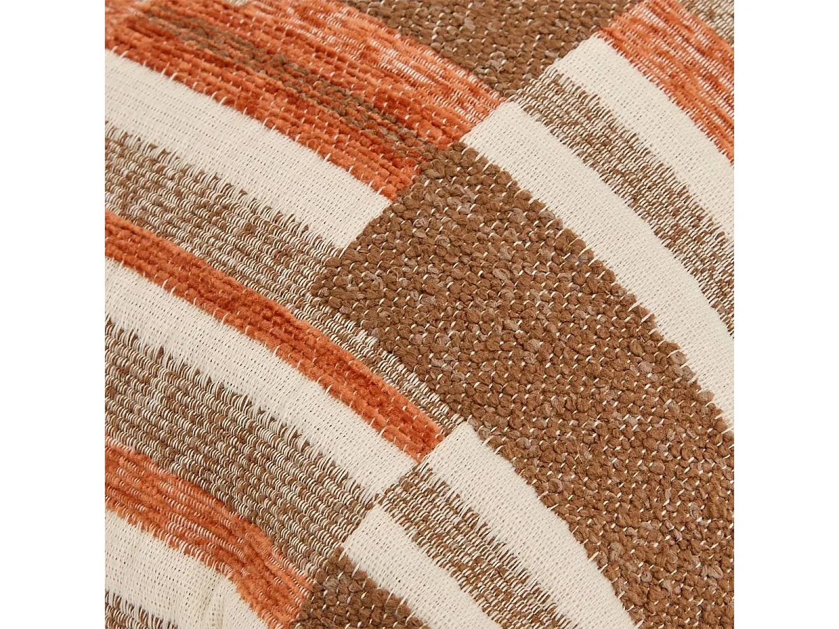 Coussin Déco en Jacquard Chenillé "Calix" 30x50cm Ambre