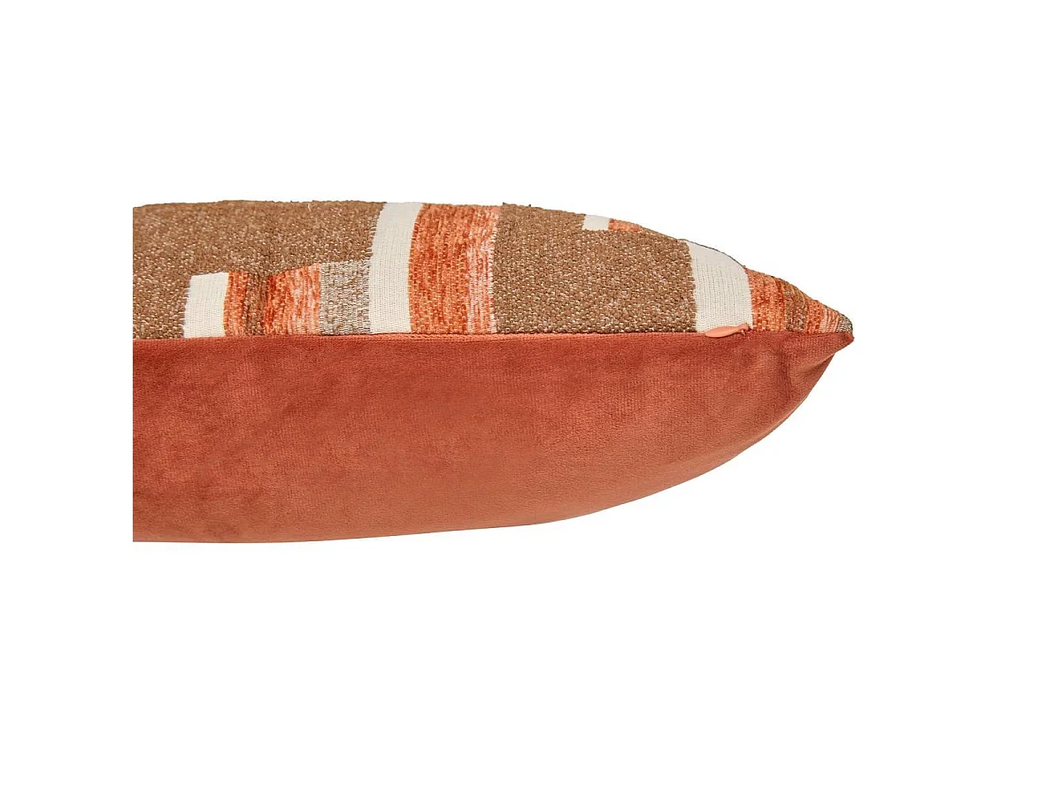 Coussin Déco en Jacquard Chenillé "Calix" 30x50cm Ambre