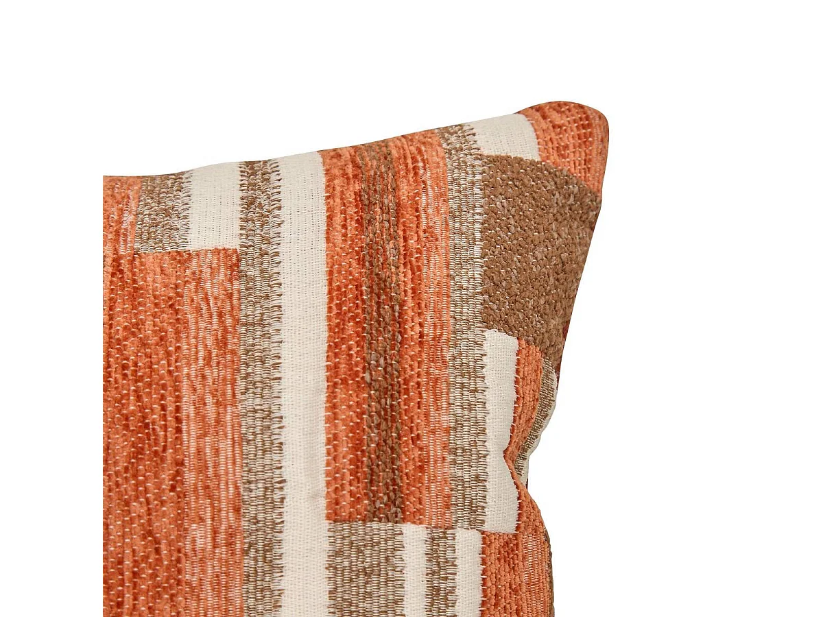 Coussin Déco en Jacquard Chenillé "Calix" 30x50cm Ambre