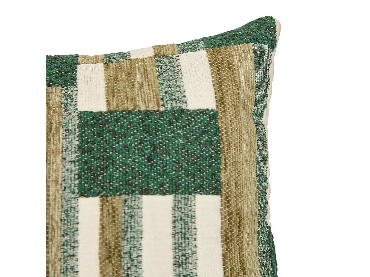Coussin Déco en Jacquard Chenillé "Calix" 30x50cm Kaki