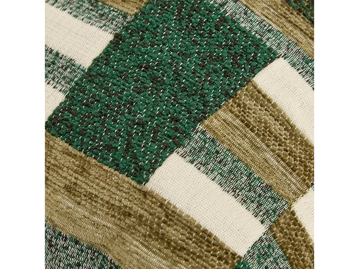 Coussin Déco en Jacquard Chenillé "Calix" 30x50cm Kaki