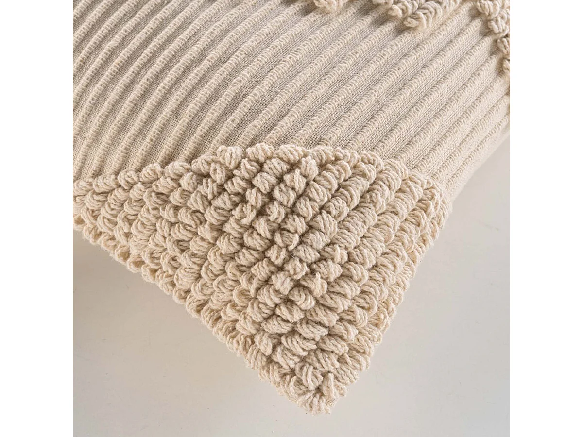 Coussin Déco Fantaisie "Kamary" 45x45cm Naturel