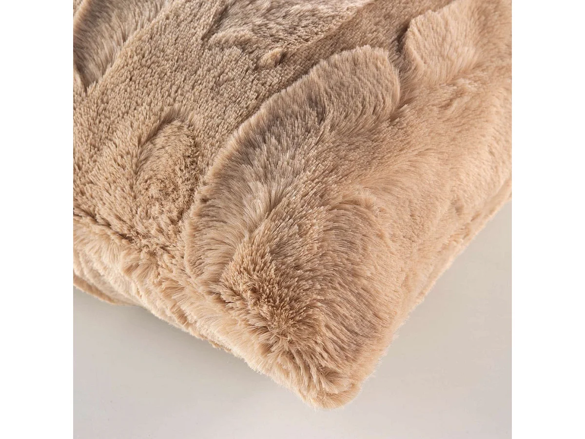 Coussin Imitation Fourrure "Foxy" 45x45cm Sable