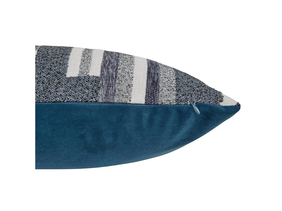 Coussin Déco en Jacquard Chenillé "Calix" 30x50cm Bleu Encre