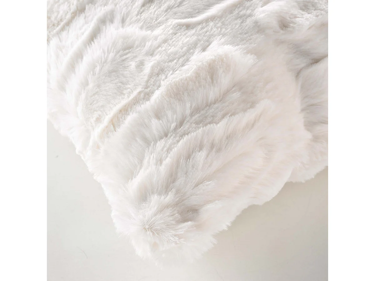 Coussin Imitation Fourrure "Foxy" 45x45cm Naturel