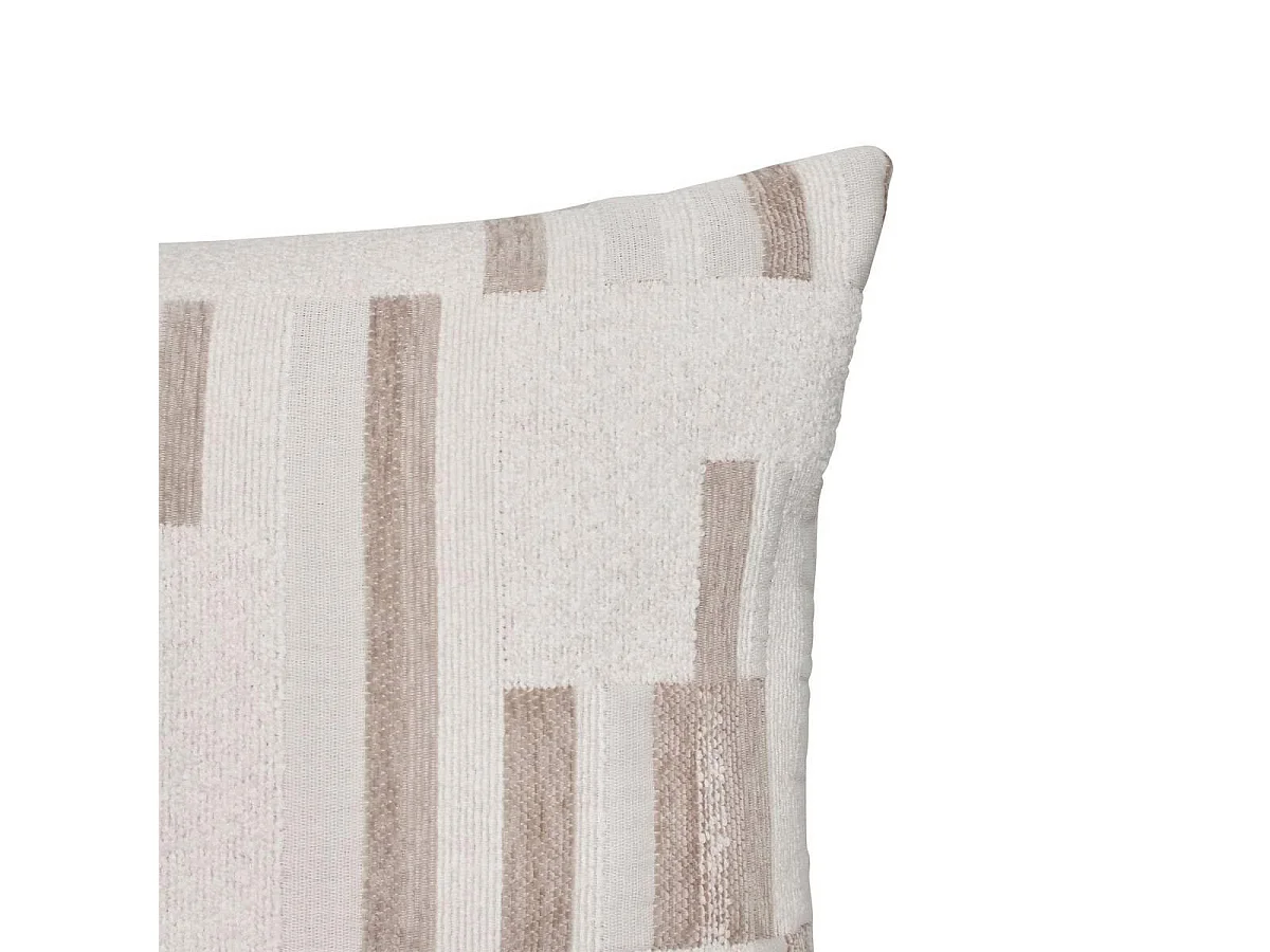 Coussin Déco en Jacquard Chenillé "Calix" 30x50cm Beige