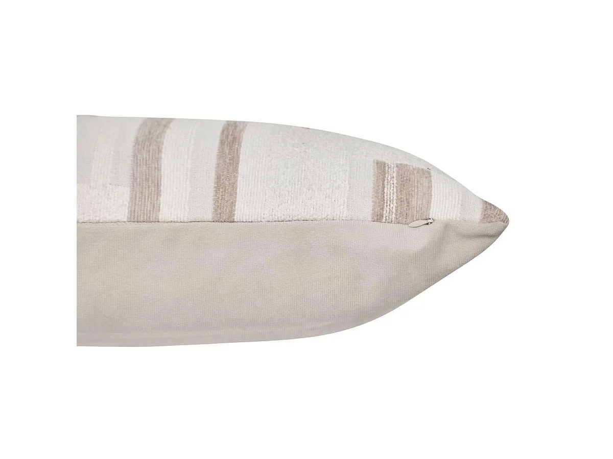 Coussin Déco en Jacquard Chenillé "Calix" 30x50cm Beige