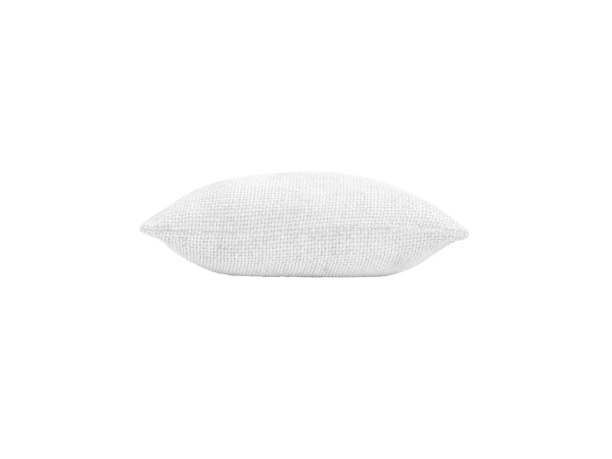 Coussin Déco en Velours Chenillé "Leo" 45x45cm Blanc