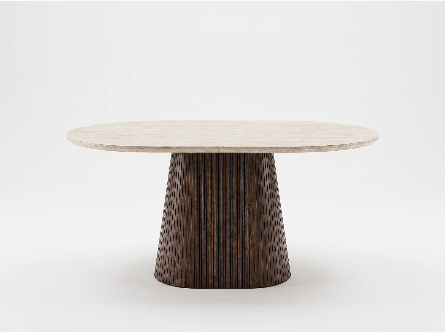 Table à manger NOVERA 150cm – Plateau en céramique et pieds finition noyer - Homeluxury