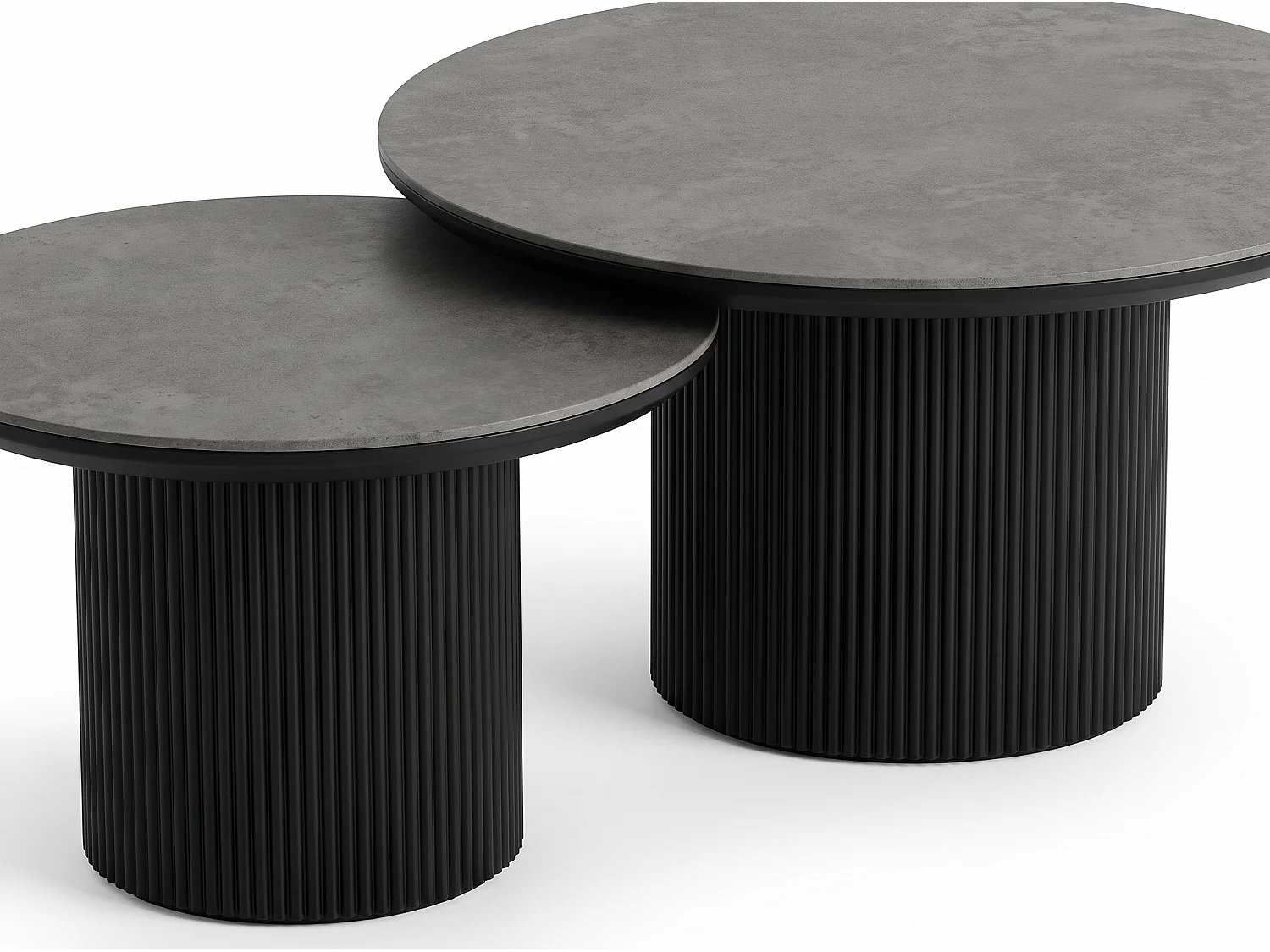 Mesa de centro GIGOGNE – Tablero y patas de cerámica negra – Homeluxury