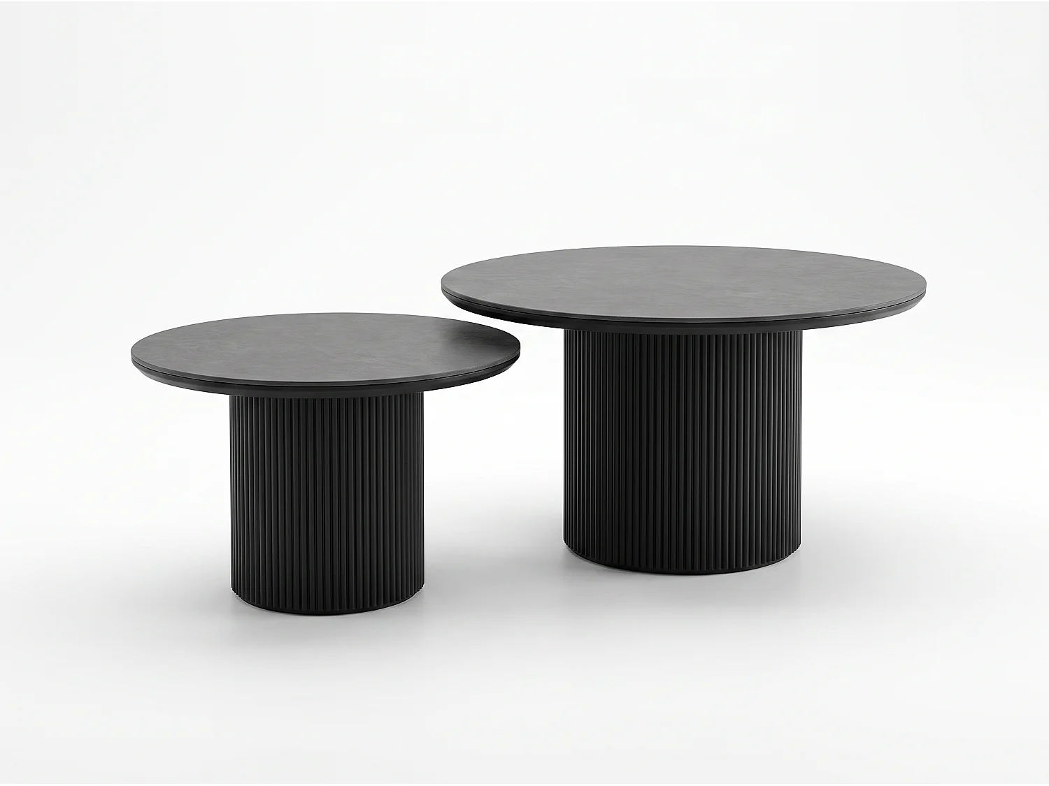 Mesa de centro GIGOGNE – Tablero y patas de cerámica negra – Homeluxury