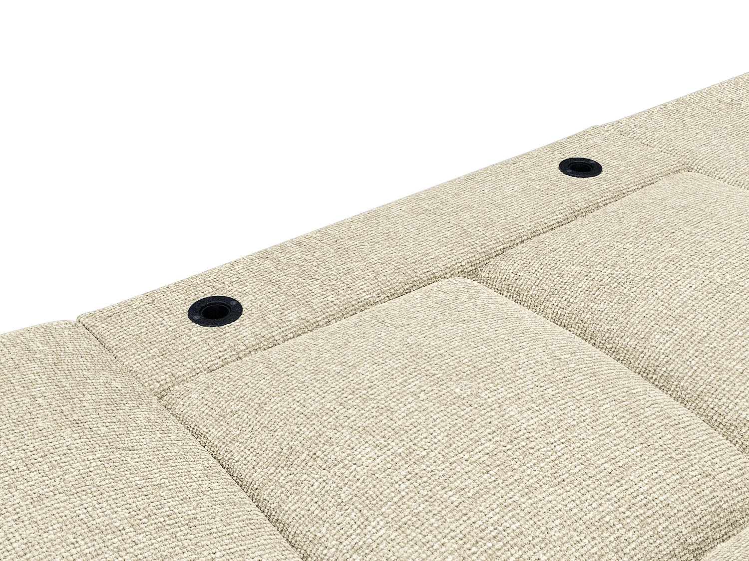 Canapé d'angle droit convertible en tissu texturé beige JOCIMA