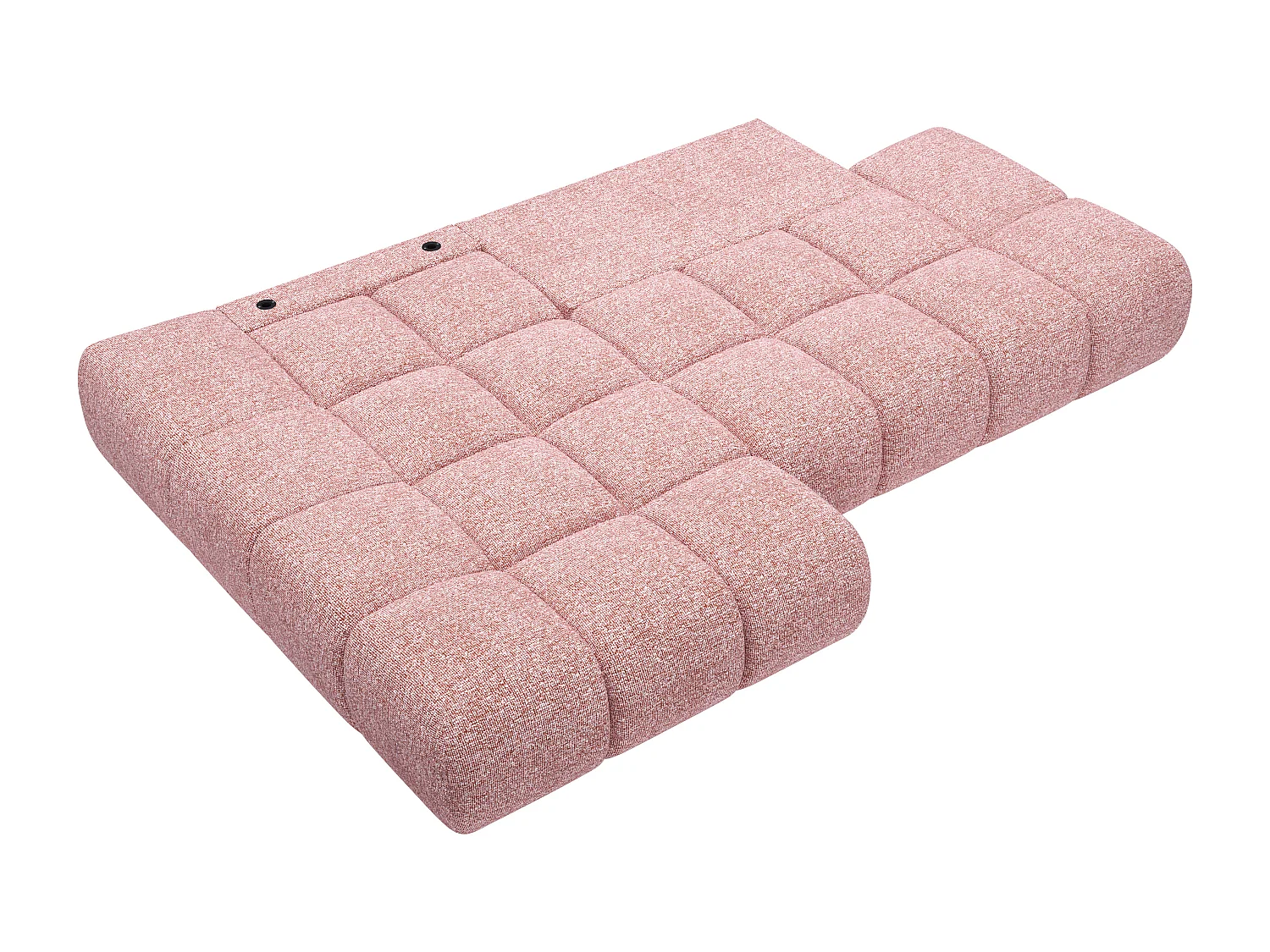Canapé d'angle gauche ouvert convertible en tissu texturé rose JOCIMA