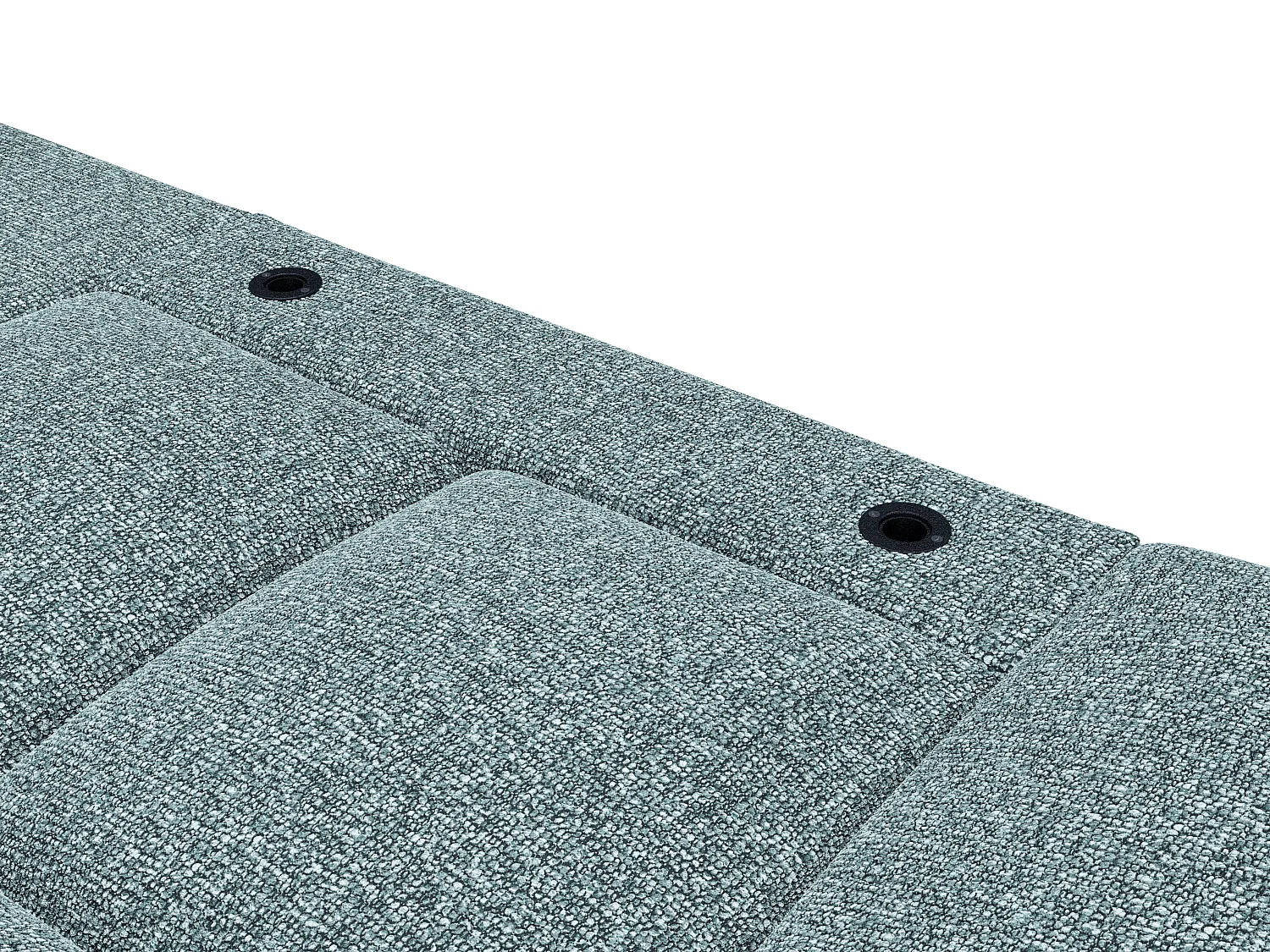 Canapé d'angle droit convertible en tissu texturé bleu gris JOCIMA