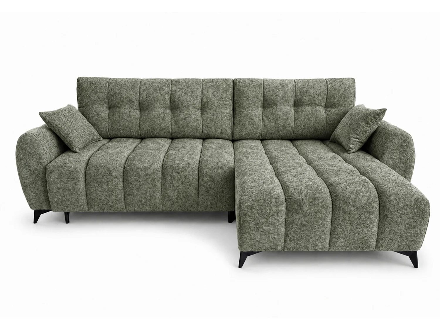 Canapé d'angle réversible 5 places CERVO XL convertible en tissu doux et délicat - vert