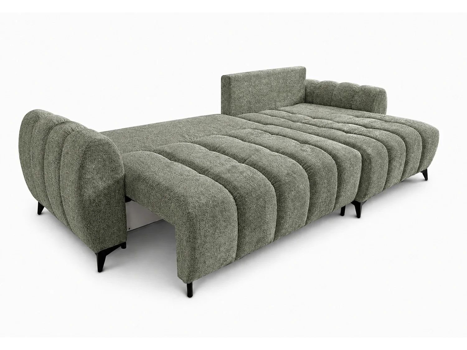 Canapé d'angle réversible 5 places CERVO XL convertible en tissu doux et délicat - vert