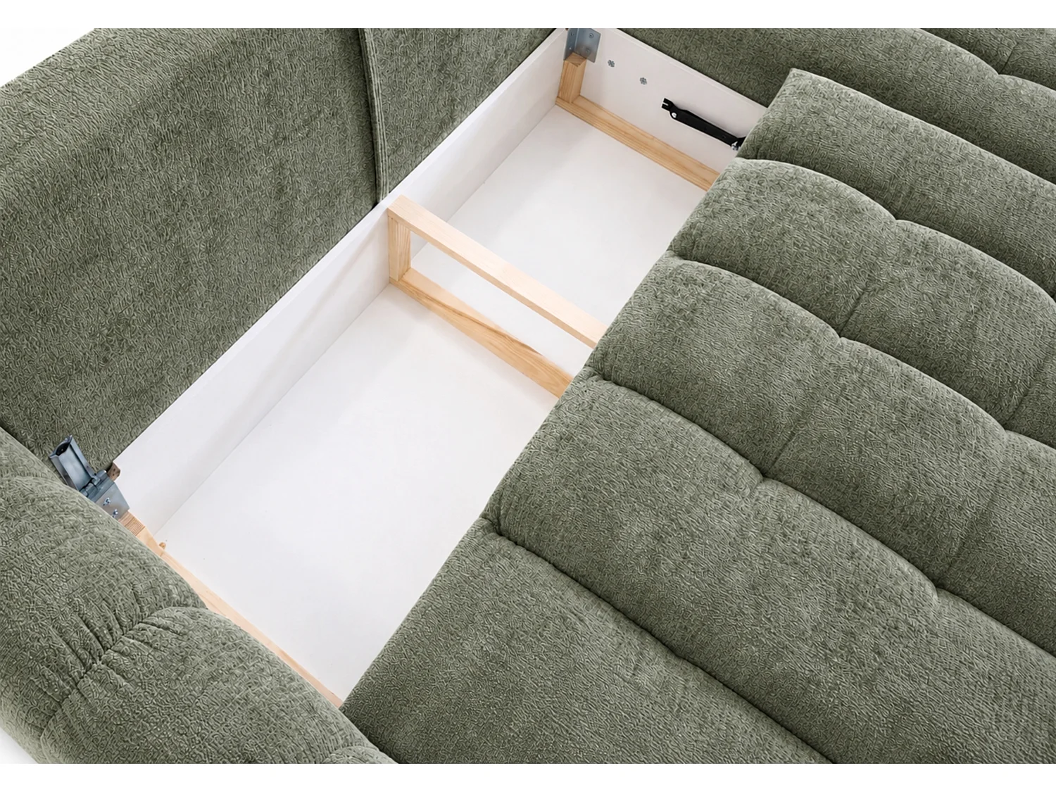 Canapé d'angle réversible 5 places CERVO XL convertible en tissu doux et délicat - vert