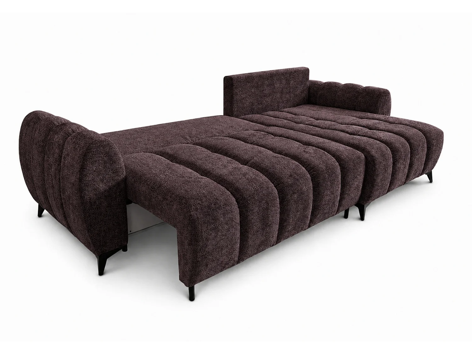 Canapé d'angle réversible 5 places CERVO XL convertible en tissu doux et délicat - brun chocolat
