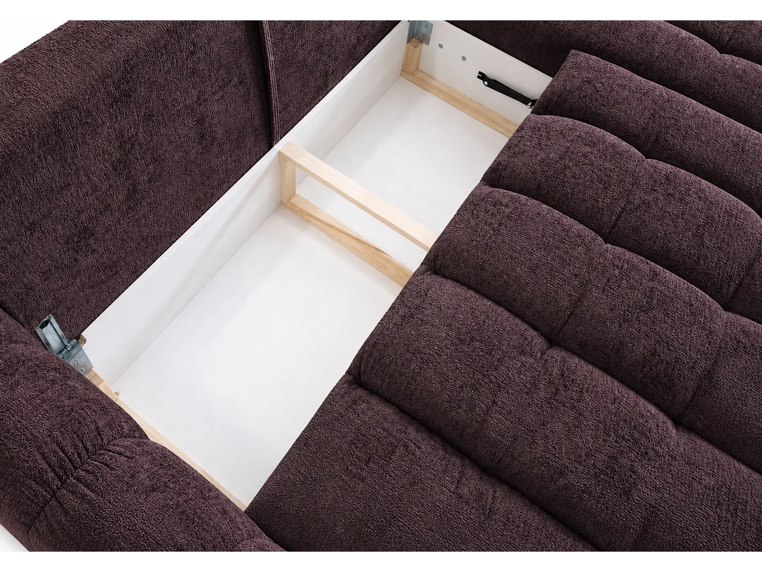 Canapé d'angle réversible 5 places CERVO XL convertible en tissu doux et délicat - brun chocolat