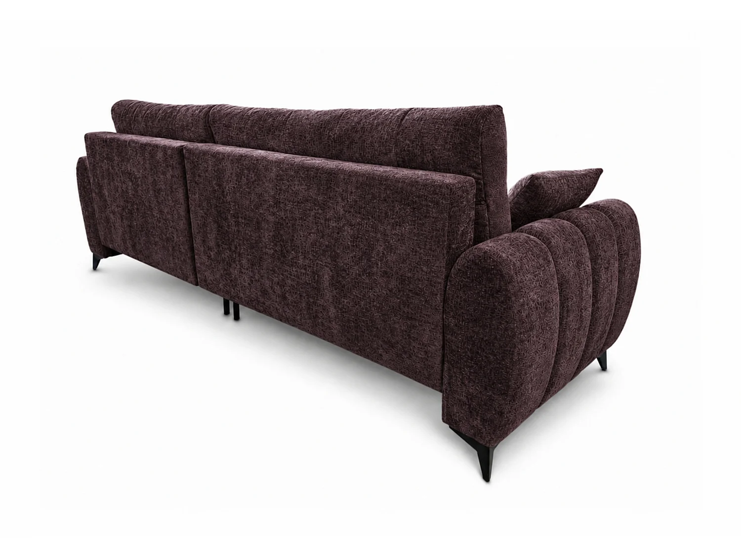 Canapé d'angle réversible 5 places CERVO XL convertible en tissu doux et délicat - brun chocolat