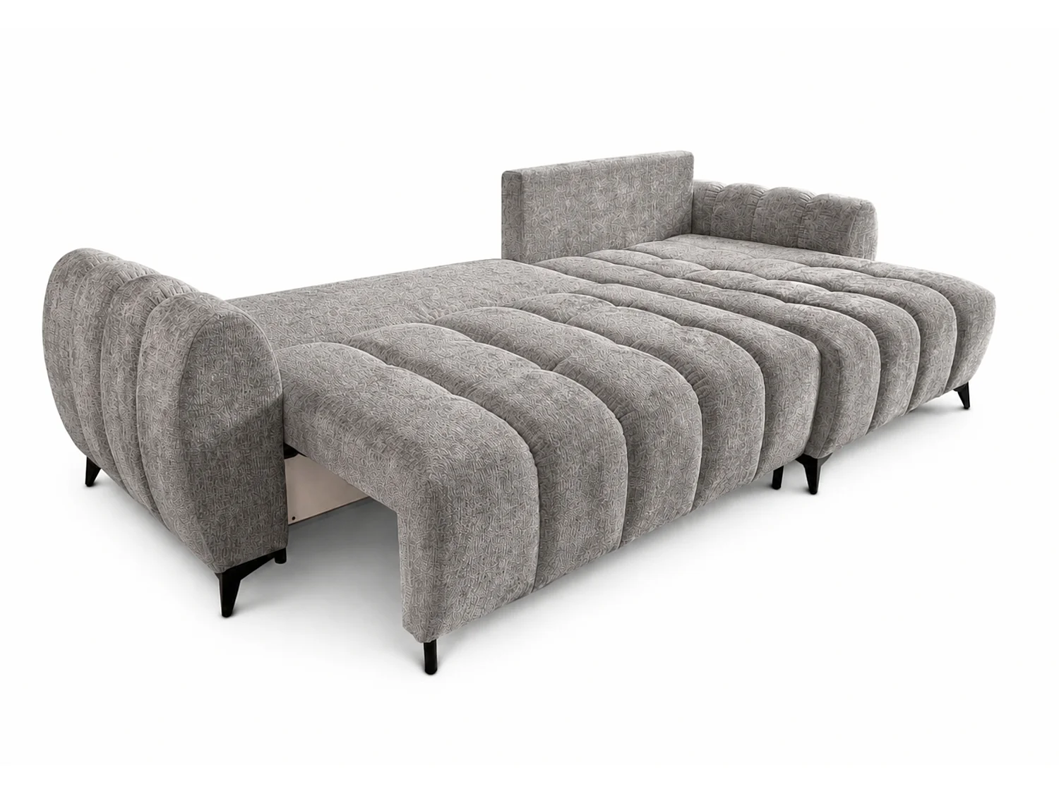 Canapé d'angle réversible 5 places CERVO XL convertible en tissu doux et délicat - gris
