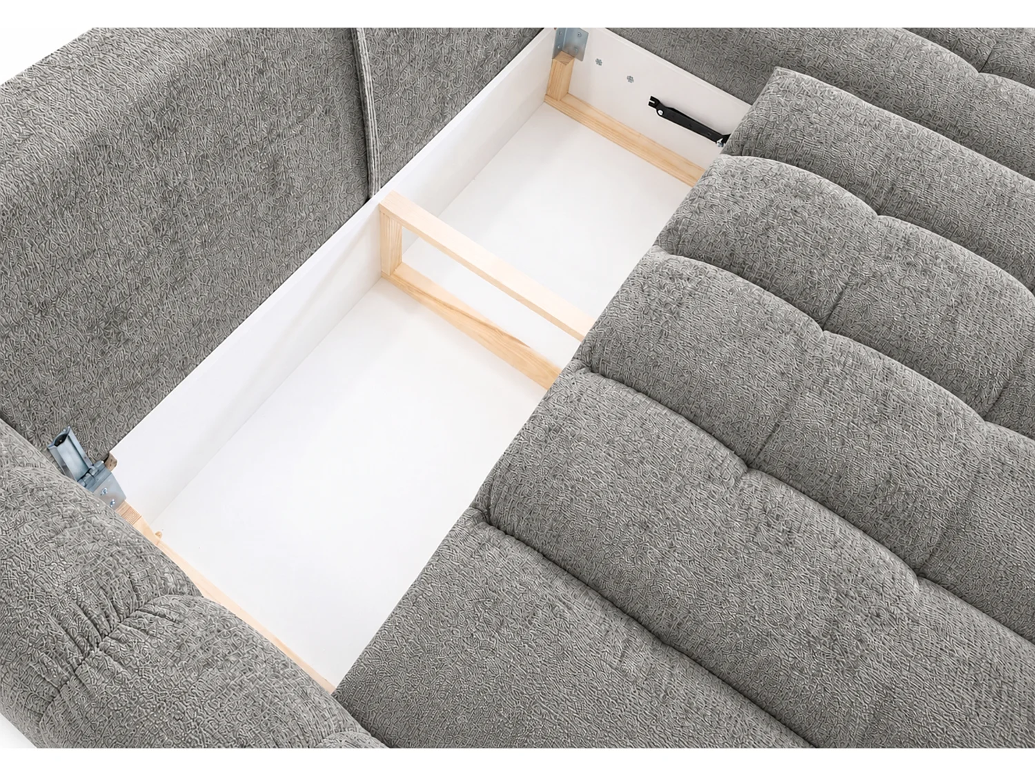 Canapé d'angle réversible 5 places CERVO XL convertible en tissu doux et délicat - gris