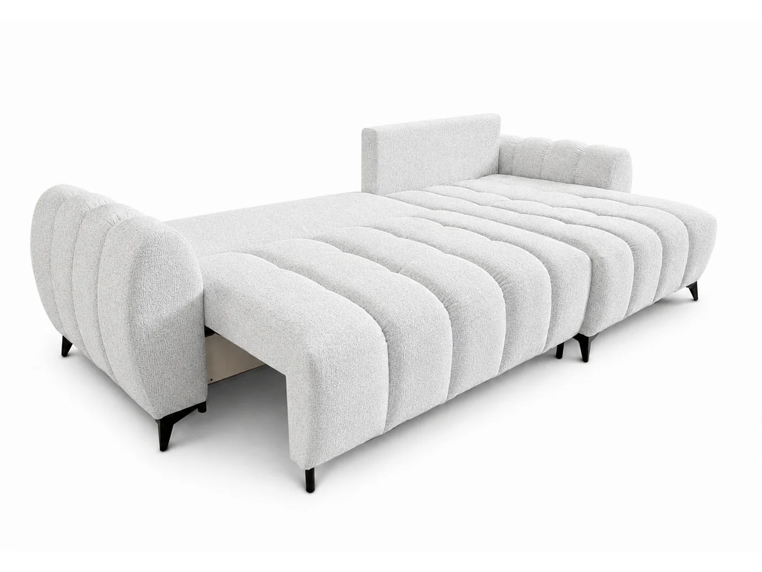 Canapé d'angle réversible 5 places CERVO XL convertible en tissu doux et délicat - gris clair