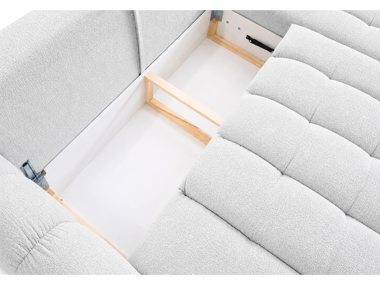 Canapé d'angle réversible 5 places CERVO XL convertible en tissu doux et délicat - gris clair