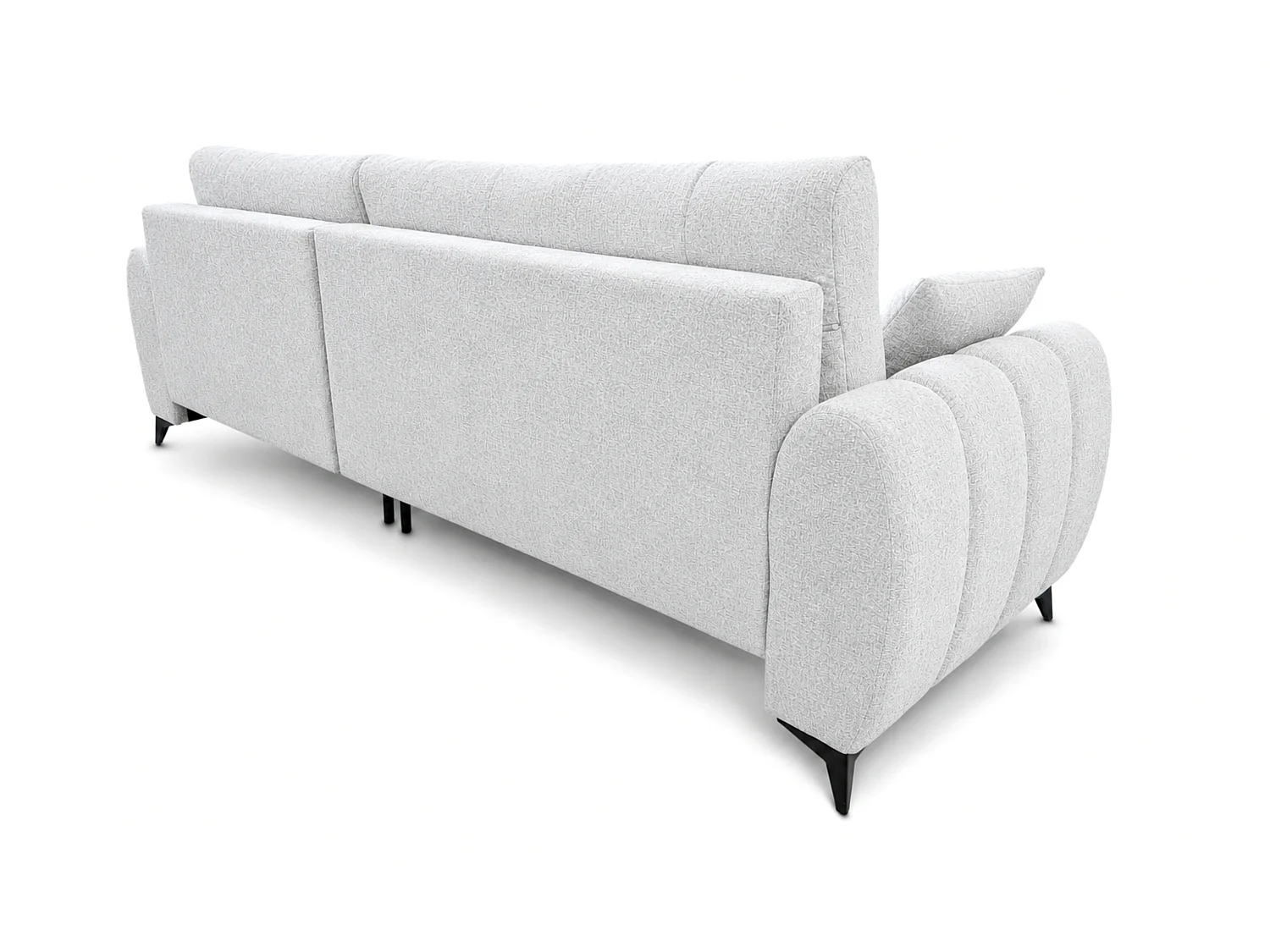 Canapé d'angle réversible 5 places CERVO XL convertible en tissu doux et délicat - gris clair