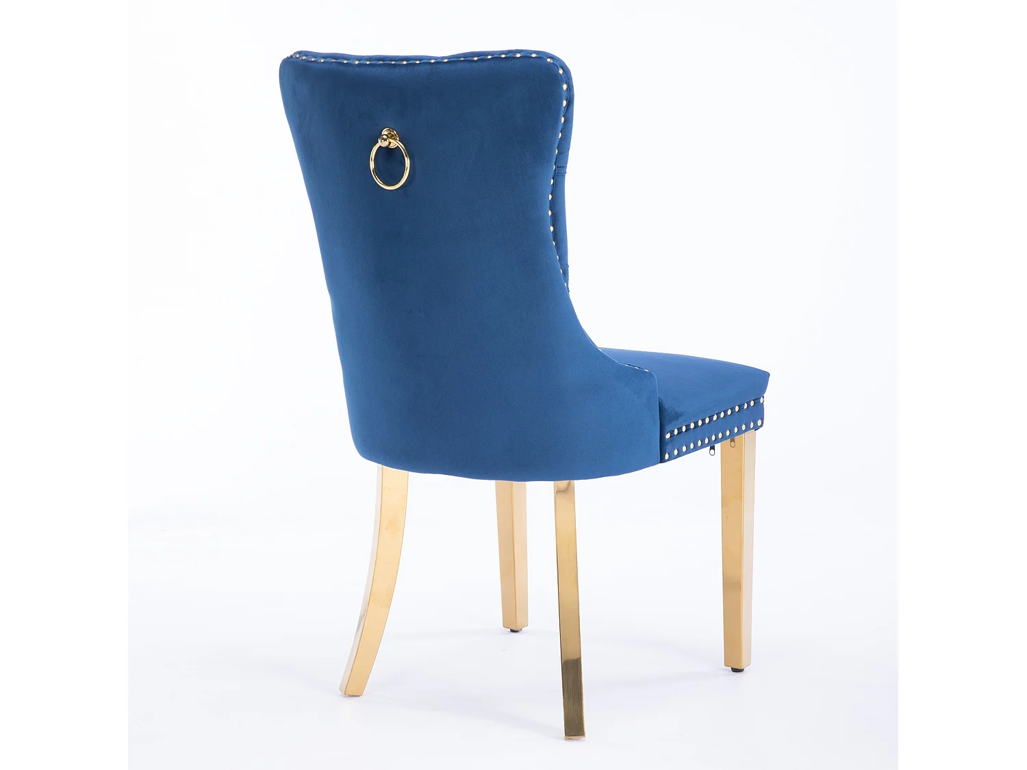 Set van 2 fluwelen eetkamerstoelen in Franse luxestijl met gecapitonneerde rug