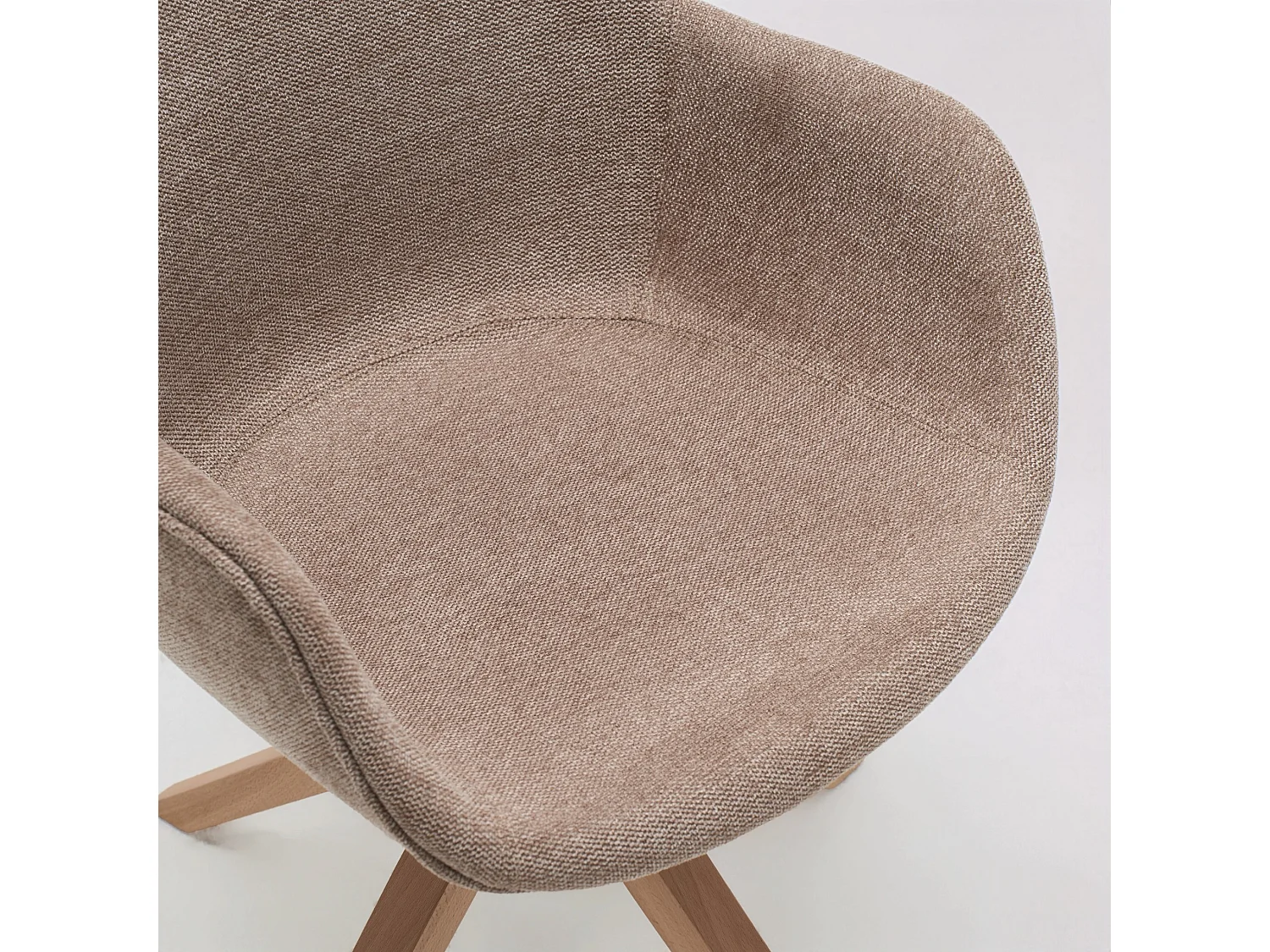 Moderne draaibare eetkamerstoelen set van 2 met stoffen bekleding en beuken poten