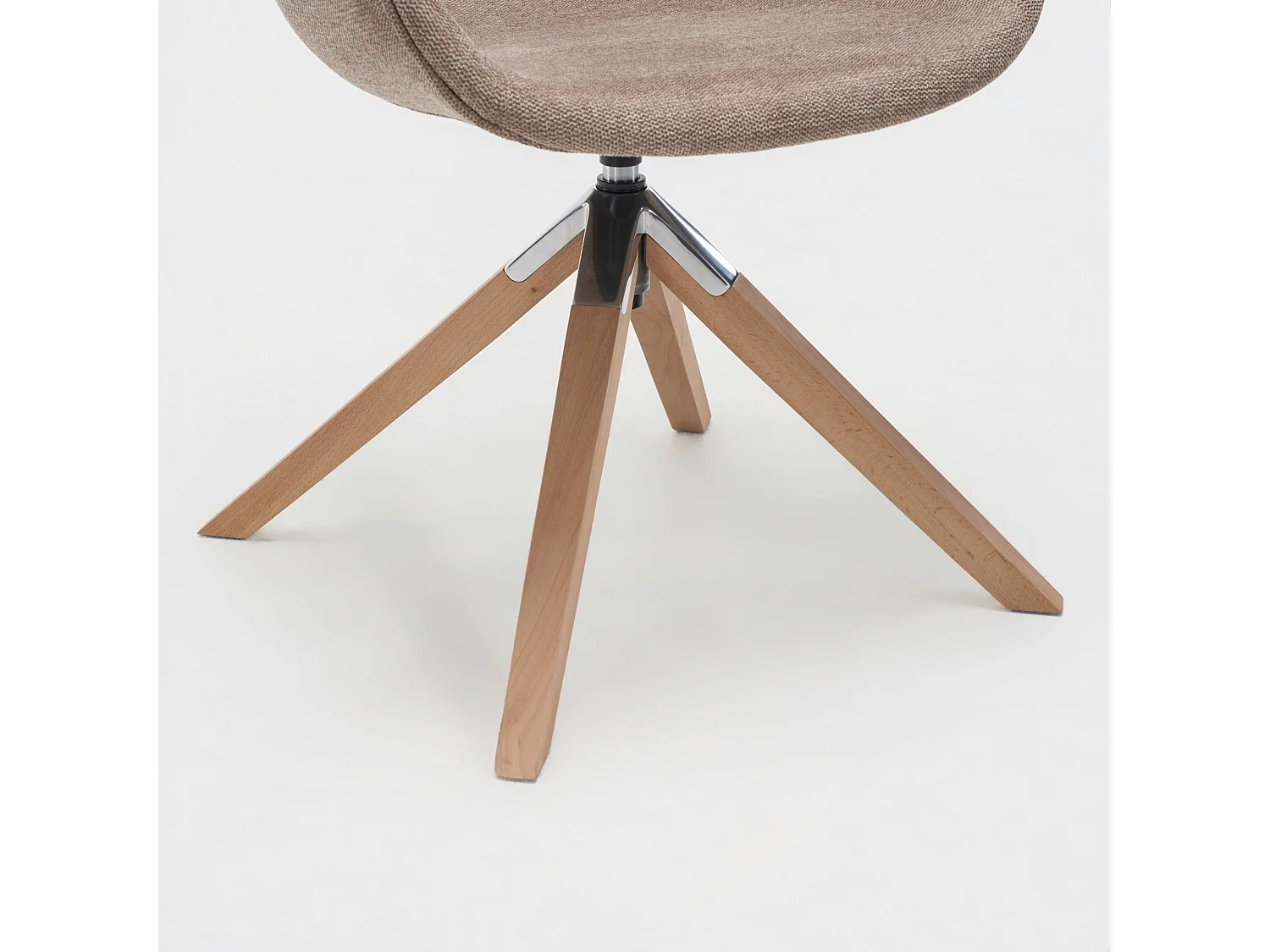 Moderne draaibare eetkamerstoelen set van 2 met stoffen bekleding en beuken poten