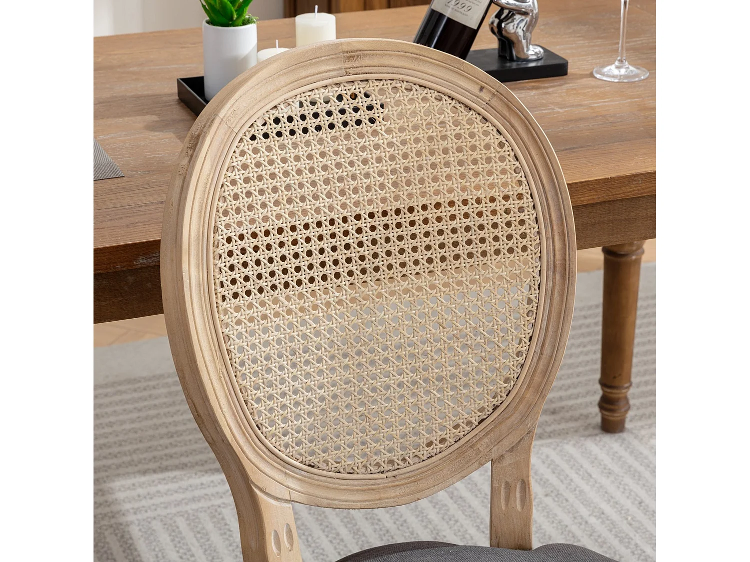 Lot de 2 chaises de salle à manger avec dossier courbé et design sans accoudoirs