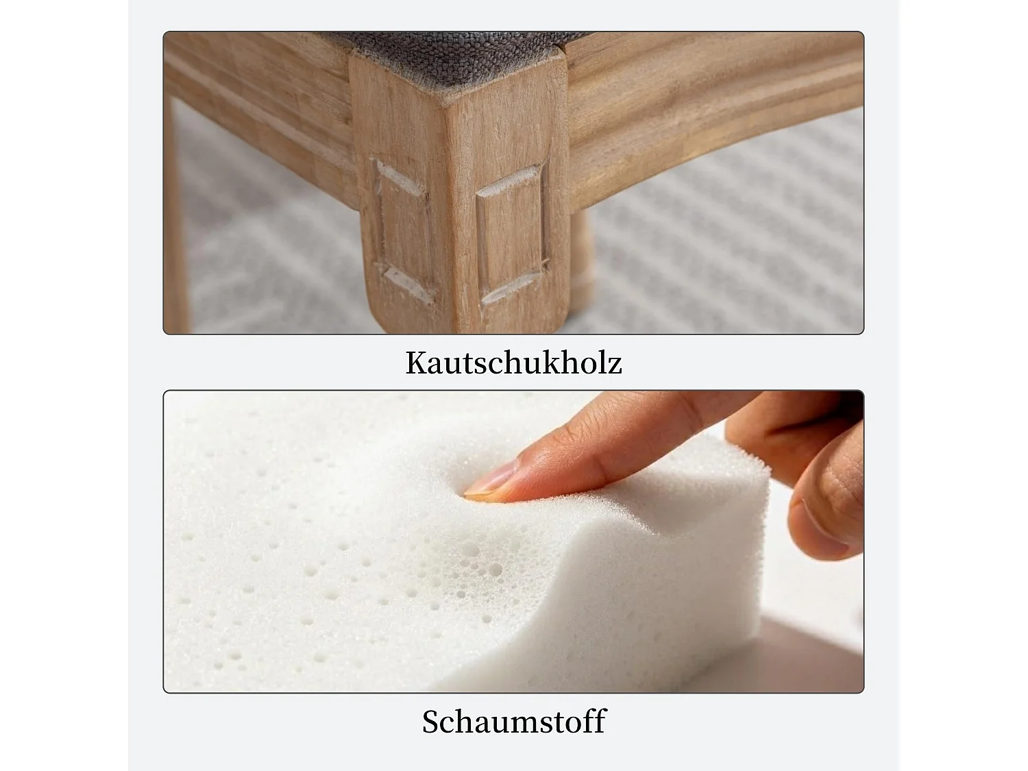 Klassischer Esszimmerstuhl 2er Set Küchenstuhl aus Massivholz-Gestell, mit Ovaler Rückenlehne, Polsterstuhl inkl. Leinenbezug Sitzfläche