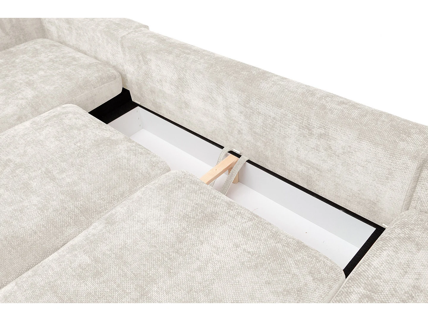 Canapé d'angle Sello L, côté gauche, tissu Flow, crème (04)