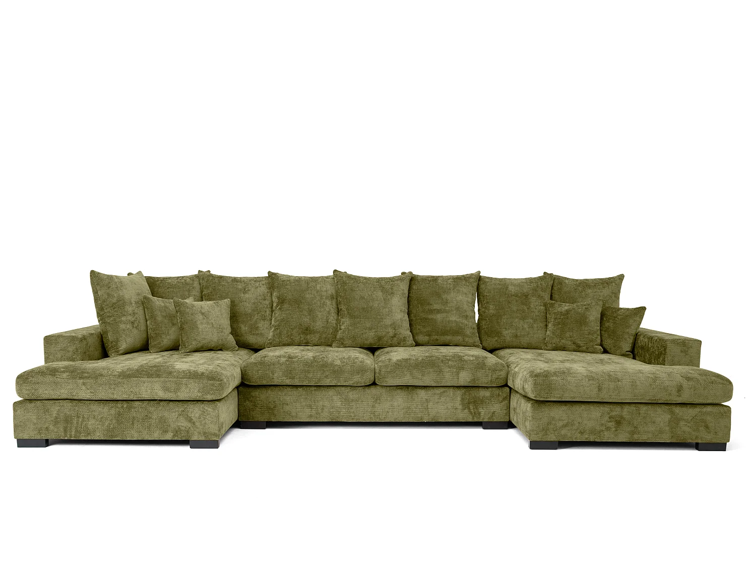 Ecksofa Sello U, Stoff Flow, grün (12)