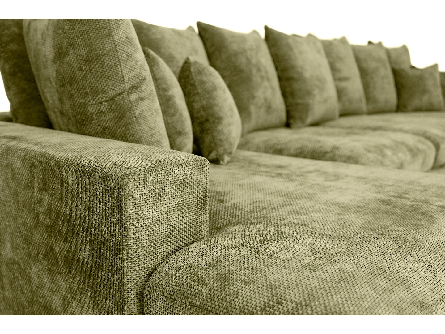Ecksofa Sello U, Stoff Flow, grün (12)
