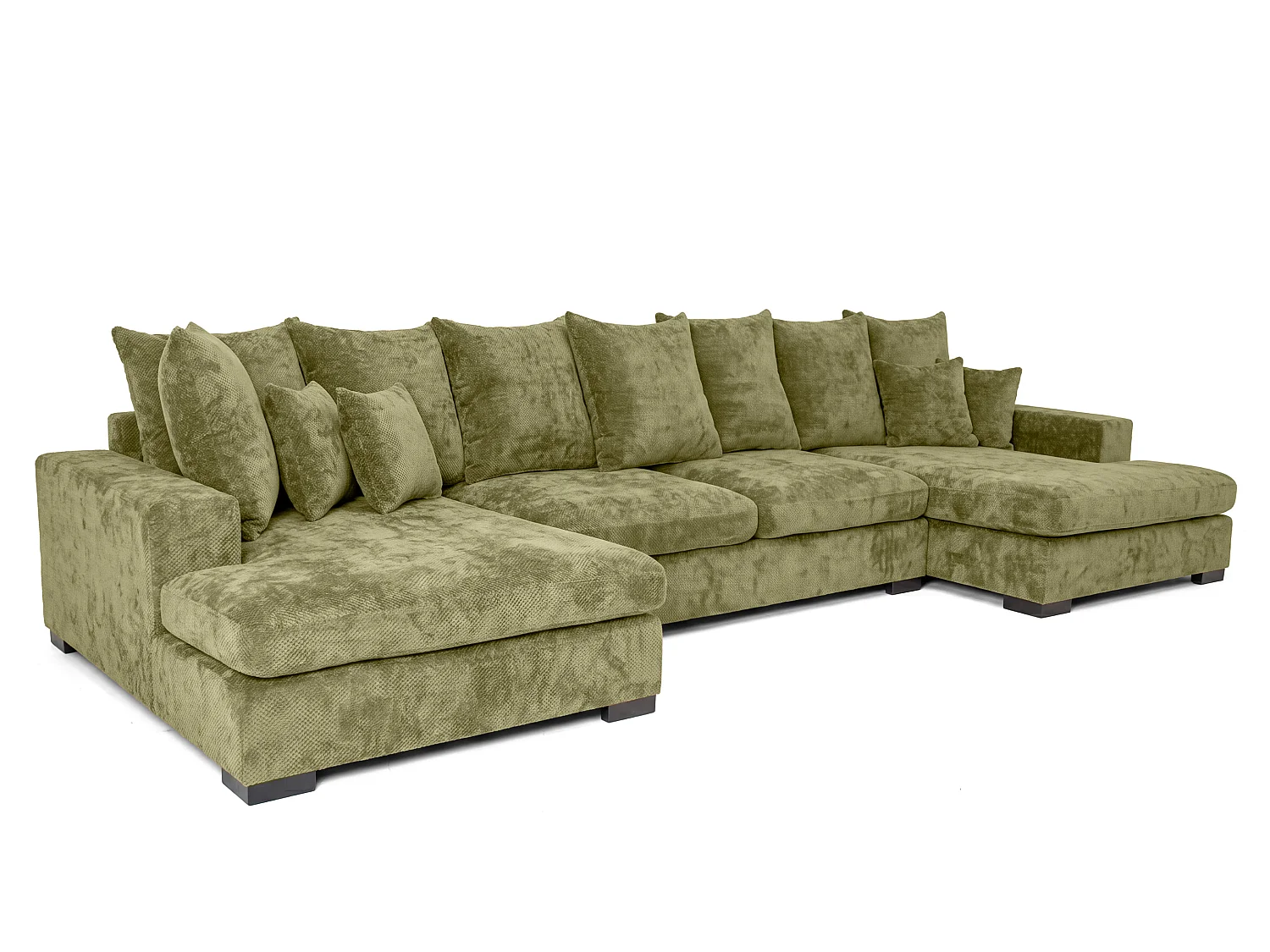 Ecksofa Sello U, Stoff Flow, grün (12)