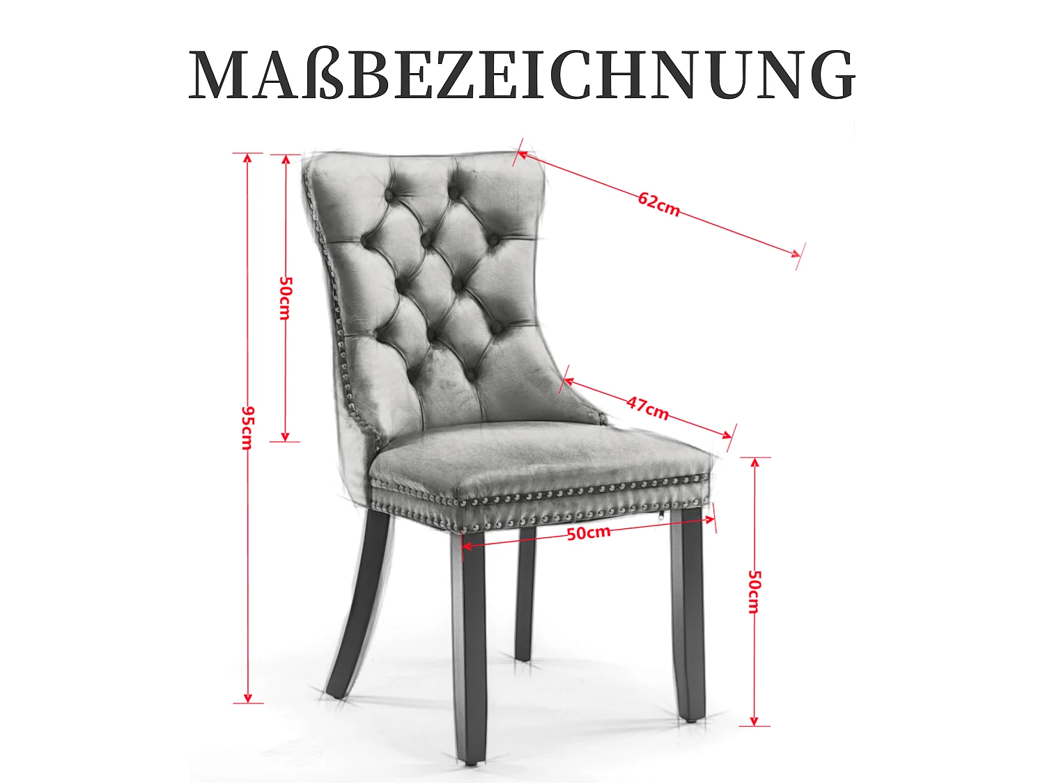 Set van 2 fluwelen eetkamerstoelen in Franse luxestijl met gecapitonneerde rug