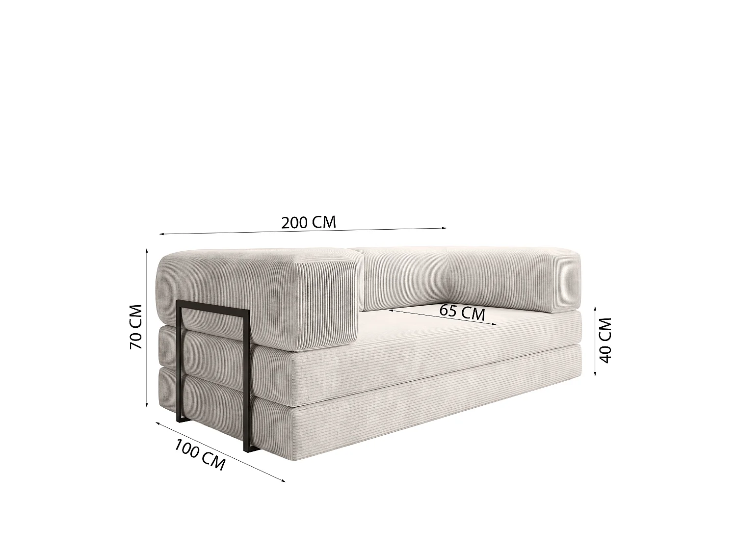 Sofa Edi, tkanina Poso, beż (100)