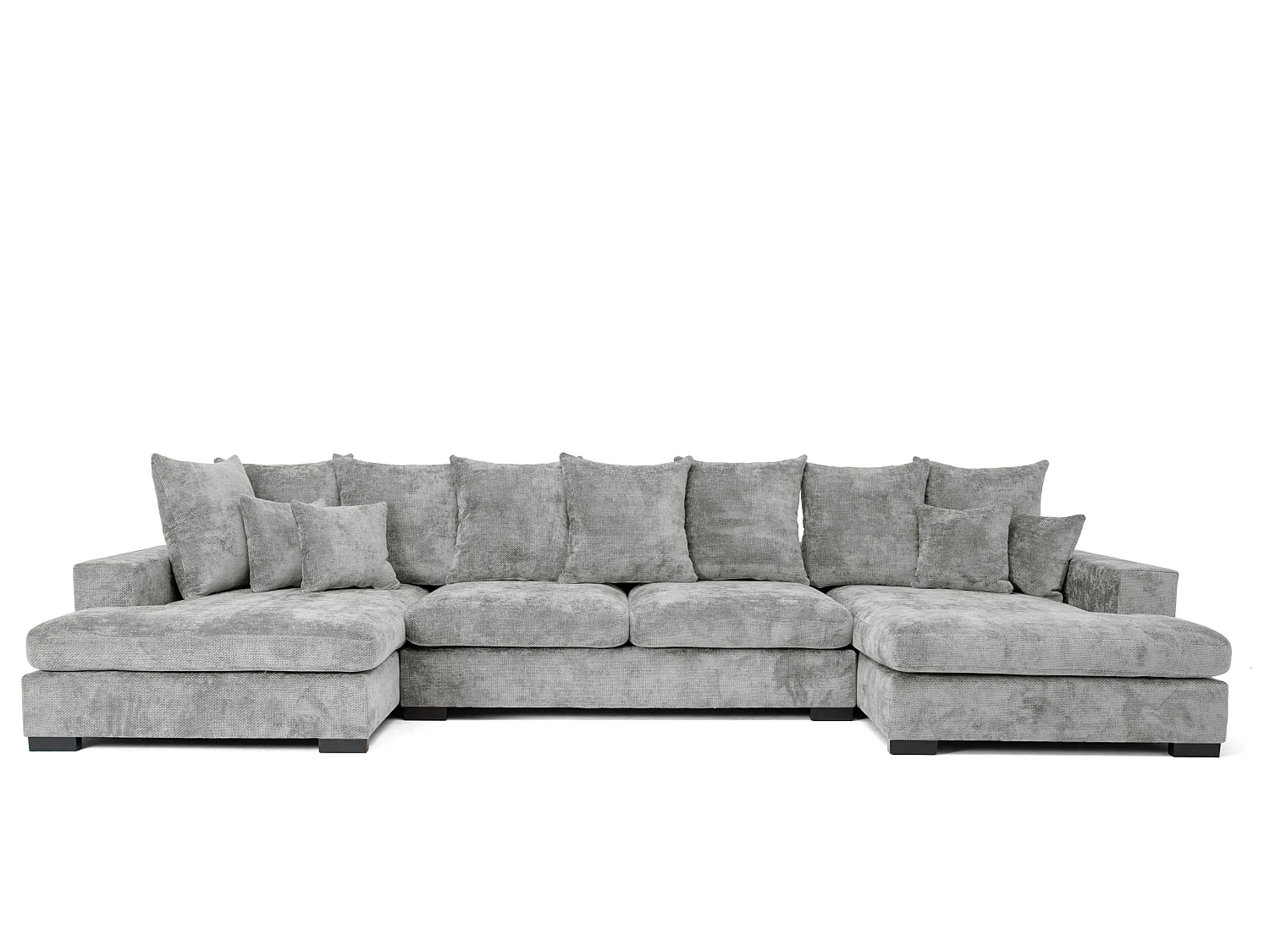 Ecksofa Sello U, Stoff Flow, grau (16)