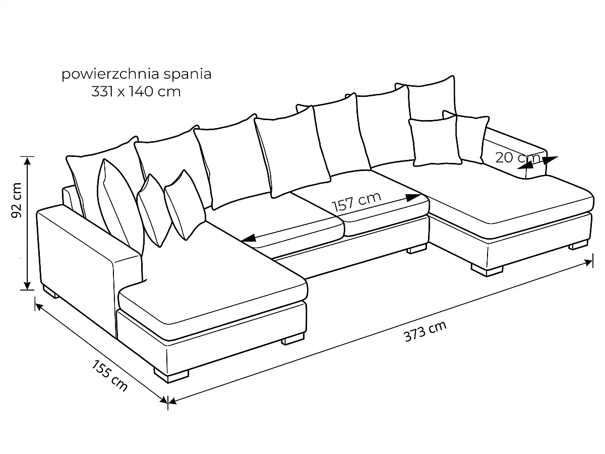 Ecksofa Sello U, Stoff Flow, grau (16)
