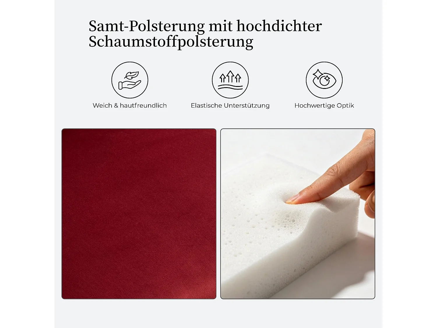 Esszimmerstühle 2er-Set Küchenstuhl Samtbezug, Holzfüße mit Verstellbaren Schrauben, Polsterstuhl mit Ringgriff, Niete und Knopf-Rückenlehne