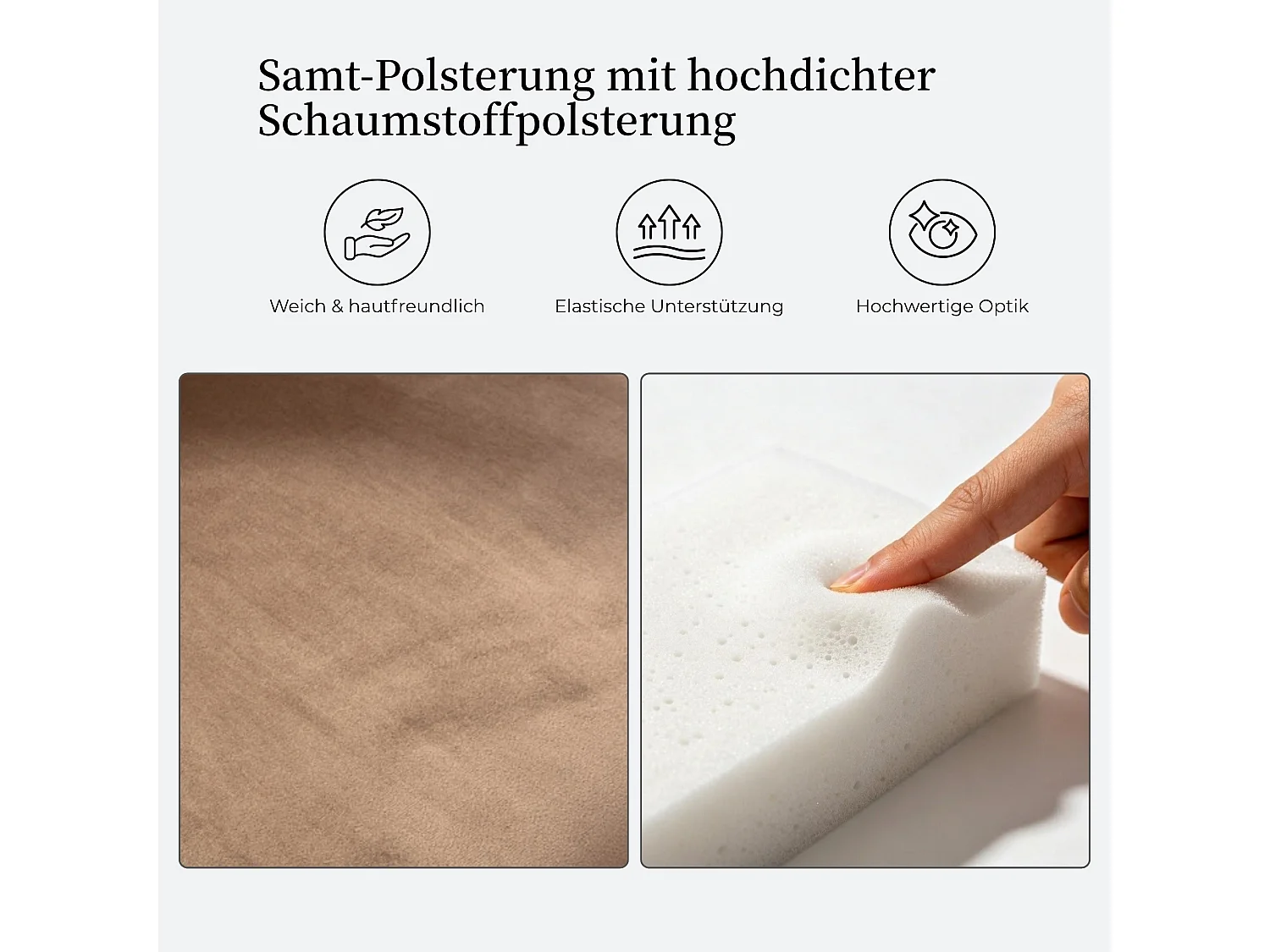 Set van 2 fluwelen eetkamerstoelen met hoge rugleuning en knoopdetails