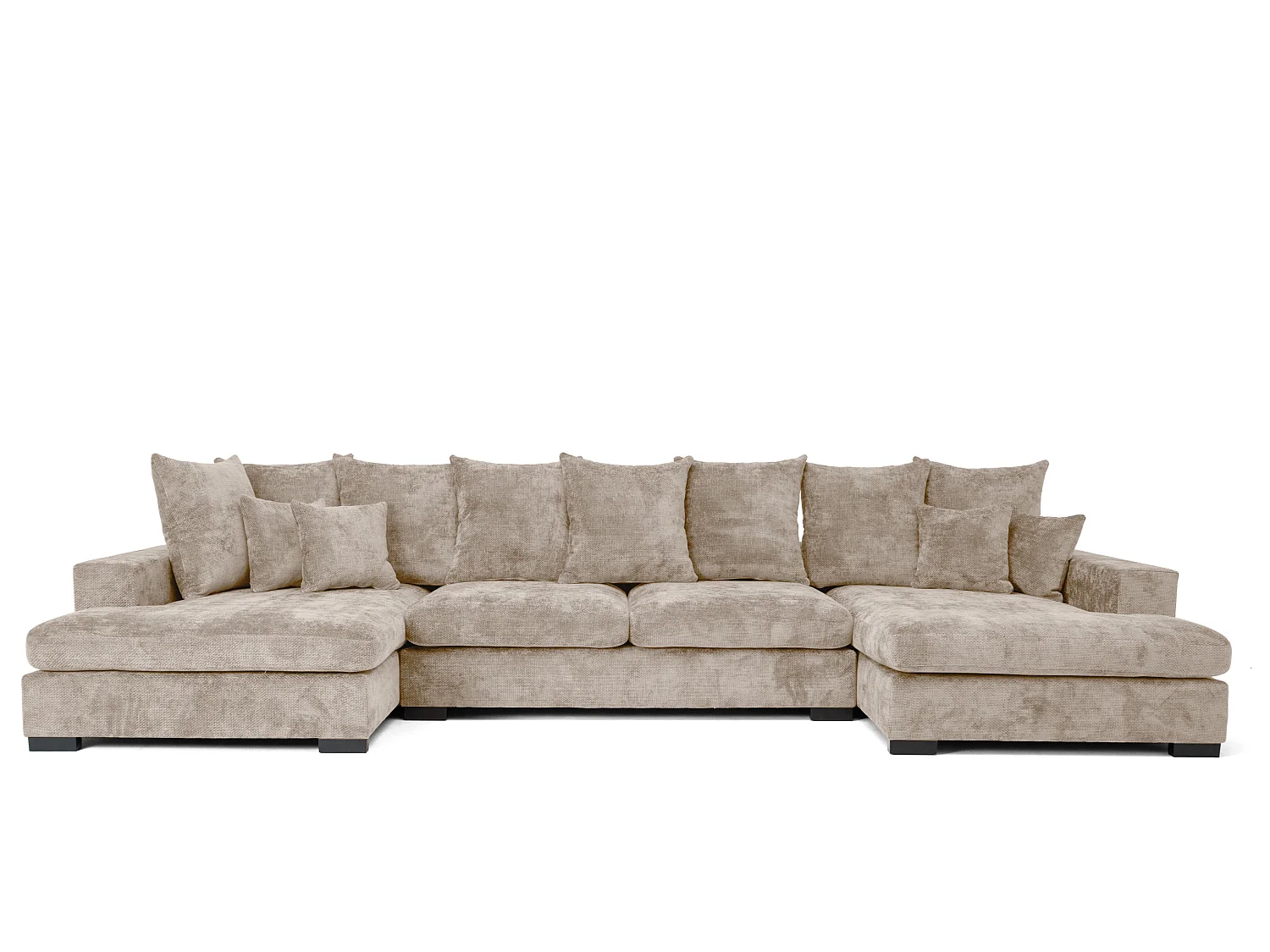 Hoekbank Sello U, Flow-stof, beige (02)
