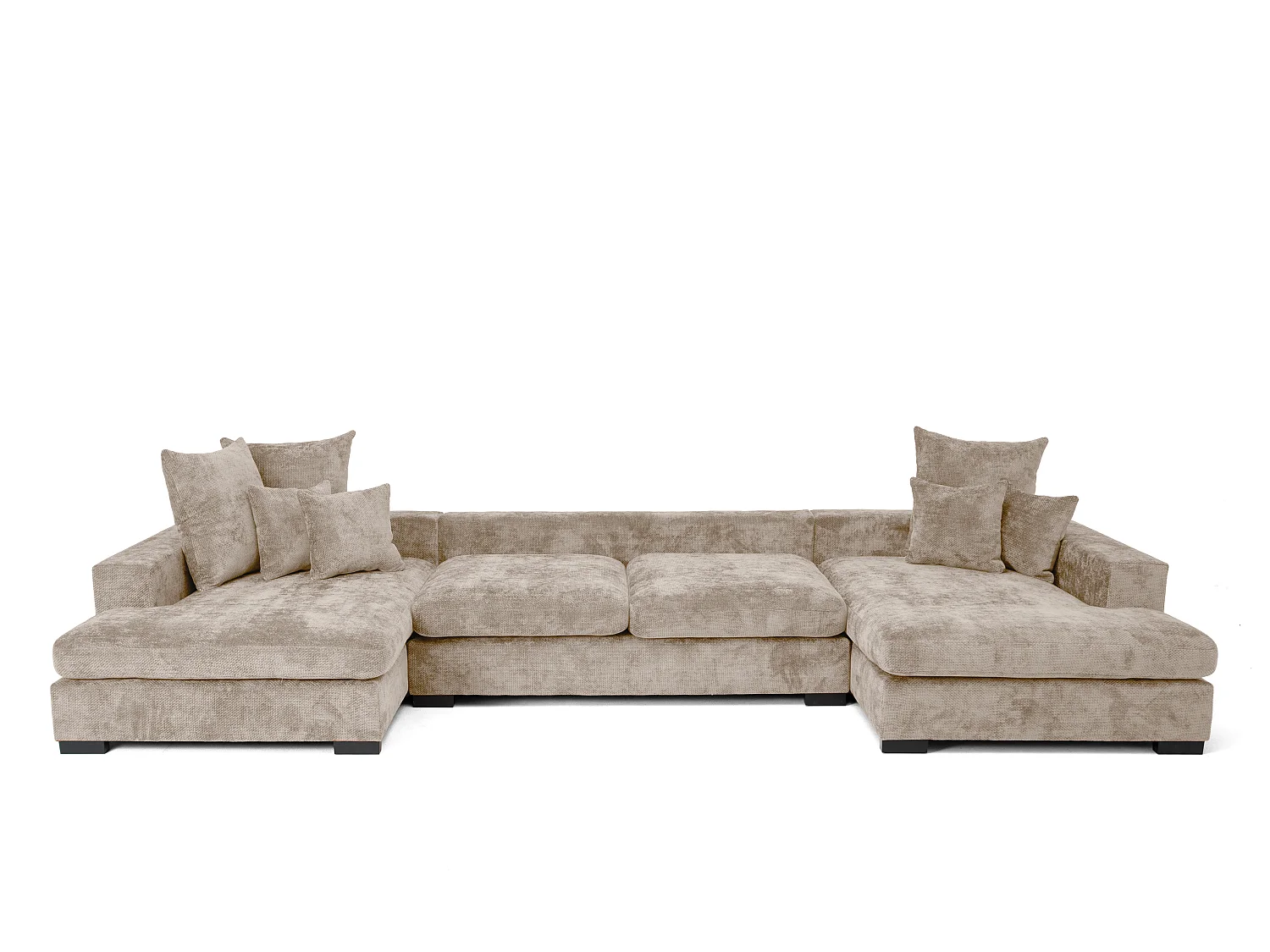 Hoekbank Sello U, Flow-stof, beige (02)