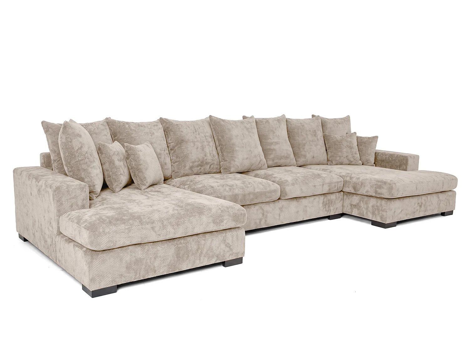 Hoekbank Sello U, Flow-stof, beige (02)