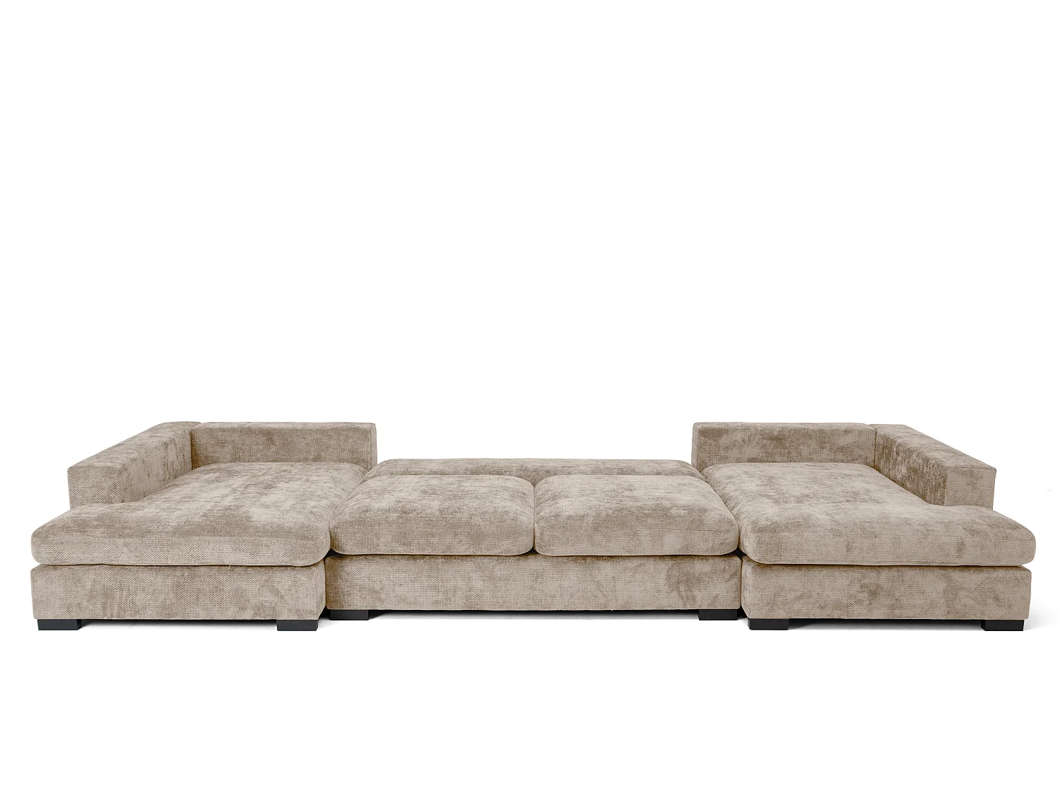 Hoekbank Sello U, Flow-stof, beige (02)