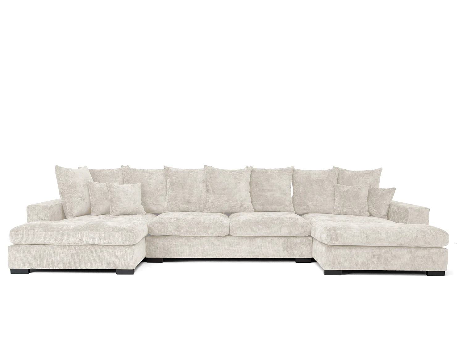 Ecksofa Sello U, Stoff Flow, cremefarben (04)